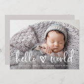 hallo wereld | Aankondiging van de geboorte van he (Voorkant / Achterkant)