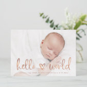 hallo wereld | Aankondiging van de geboorte van he (Staand voorkant)