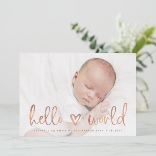 hallo wereld | Aankondiging van de geboorte van he (Staand voorkant)