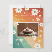 hallo wereld | Aankondiging van retro Boho Birth (Achterkant)