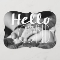 Hallo Wereld Baby aankondiging |5x7 uitnodigen beu