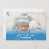 Hallo Wereld Baby Boy Geboorteaankondiging Aankondiging (Voorkant)