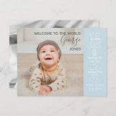hallo wereld baby fotograaf aankondiging nieuw briefkaart (Voorkant / Achterkant)