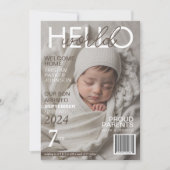 Hallo Wereld Baby Magazine geboorte aankondiging (Voorkant)