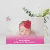 Hallo Wereld Baby Meisje Geboorte aankondiging (Staand voorkant)