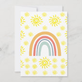 Hallo Wereld Boho Regenboog Zon Geboorte Aankondig Kaart (Achterkant)