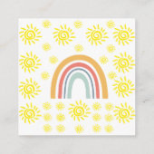 Hallo Wereld Boho Zon Geboorte Baby Aankondiging (Achterkant)