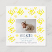 Hallo Wereld Boho Zon Geboorte Baby Aankondiging (Voorkant)