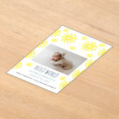 Hallo Wereld Boho Zon Geboorte Baby Aankondiging A (Laagn)