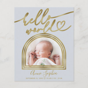 Hallo Wereld Boog Frame Budget Geboorteaankondigin
