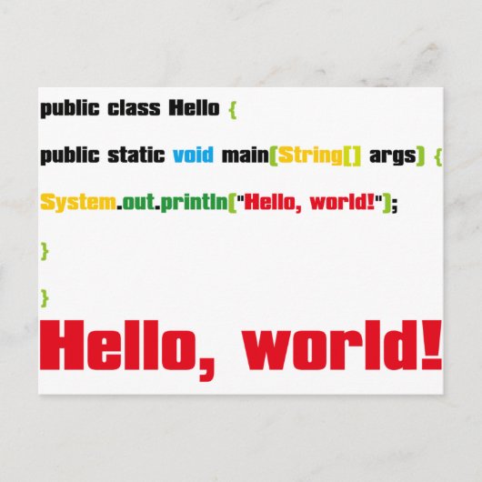 hallo, wereld! briefkaart (Voorkant)