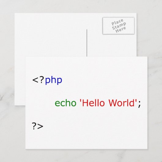 hallo wereld briefkaart (Voorkant / Achterkant)