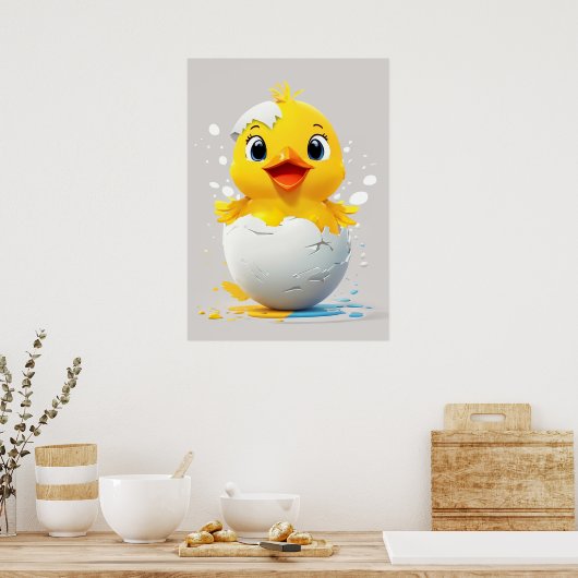 Hallo Wereld! Chic Chick Poster (Keuken)