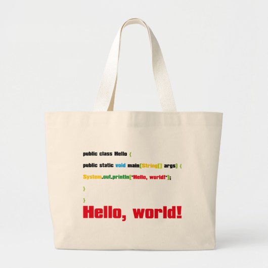hallo, wereld! grote tote bag (Voorkant)