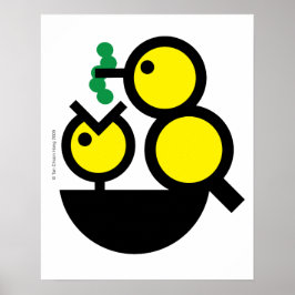 Hallo Wereld! Hongerig Chick Nursery Poster