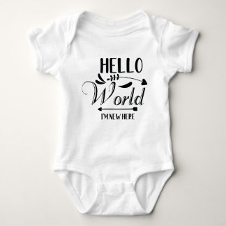 hallo "Wereld ik ben nieuw hier" Grappige Baby Bod Romper