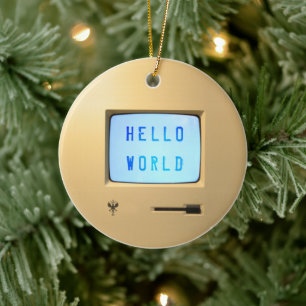 hallo wereld keramisch ornament