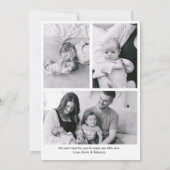 Hallo Wereld Modern Script Pasgeboren Baby Geboort Aankondiging (Achterkant)