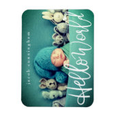 hallo wereld! Moderne Baby geboorte afspeelscript Magneet (Verticaal)