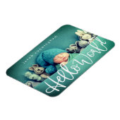 hallo wereld! Moderne Baby geboorte afspeelscript Magneet (Linkerzijde)