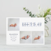 hallo wereld multi-foto modern geometrisch script aankondiging (Staand voorkant)