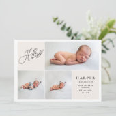 hallo wereld multi-foto moderne geometrisch + scri aankondiging (Staand voorkant)