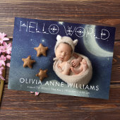 Hallo Wereld Nieuwe Baby Geboorte Foto Aankondiging