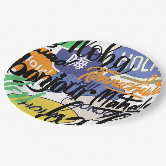 hallo wereld papieren bordje (Gekanteld)