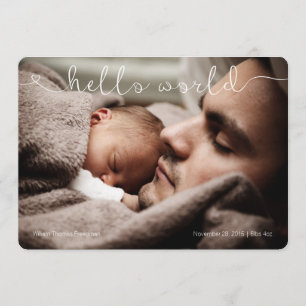 Hallo Wereld schattig & lief baby aankondiging