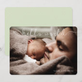 Hallo Wereld schattig & lief baby aankondiging (Voorkant / Achterkant)