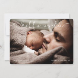 Hallo Wereld schattig & lief baby aankondiging