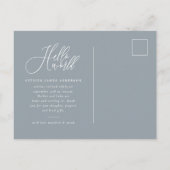 Hallo wereld script tekst foto geboorteaankondigin aankondigingskaart (Achterkant)