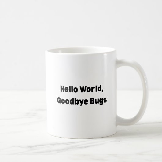 Hallo Wereld Vaarwel Bugs Mok – Programmeur Mok, L (Rechts)