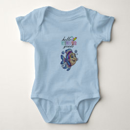 hallo "Wereld" vis-thema Baby Bodysuit