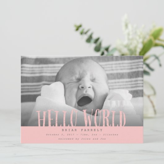 hallo wereld wolken blozen aankondiging (Staand voorkant)