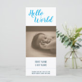 hallo Wereldgeboorteaankondiging met foto (Staand voorkant)