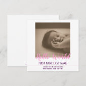 hallo Wereldgeboorteaankondiging met foto (Voorkant / Achterkant)