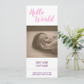 hallo Wereldgeboorteaankondiging met foto (Staand voorkant)
