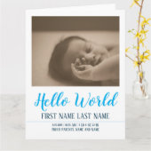 hallo Wereldgeboorteaankondiging met foto Kaart (Gele Bloem)