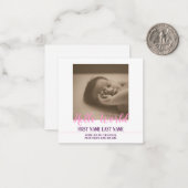 hallo Wereldgeboorteaankondiging met foto Notitiekaartje (Voorkant / Achterkant in situ)