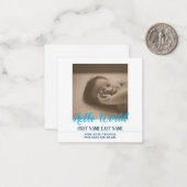 hallo Wereldgeboorteaankondiging met foto Notitiekaartje (Voorkant / Achterkant in situ)