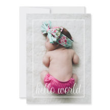 hallo Wereldgeboorteaankondiging