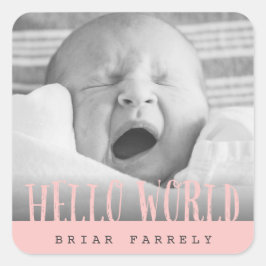 HALLO WERELDWIJD VIERKANTE STICKER