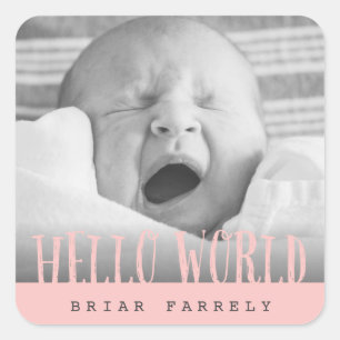 HALLO WERELDWIJD VIERKANTE STICKER