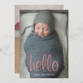 hallo Wereldwijde Baby Aankondiging (Voorkant / Achterkant)