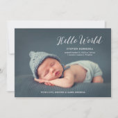 hallo Wereldwijde Bekleding met Floral Decor Baby  Aankondiging (Voorkant)