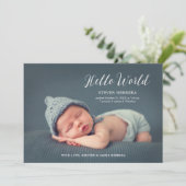 hallo Wereldwijde Bekleding met Floral Decor Baby  Aankondiging (Staand voorkant)