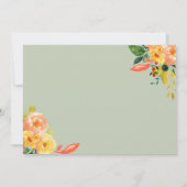 hallo Wereldwijde Bekleding met Floral Decor Baby  Aankondiging (Achterkant)