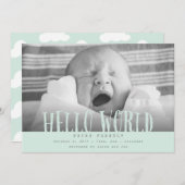 hallo wereldwolkenmint aankondiging (Voorkant / Achterkant)