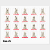 Hallo West Highland Terrier White Puppy Dog Vierkante Sticker (Vel)